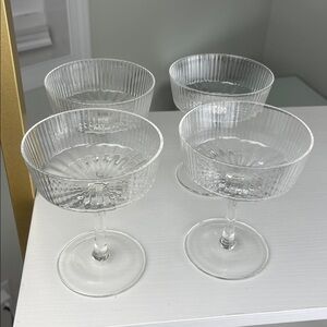 Hotel Collection Fluted Coupe Glasses Set of 4 | 7.1 oz Elegant Cocktail